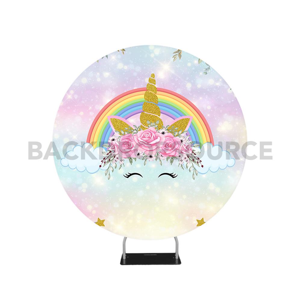 Unicorn Circle Round Photo Booth Backdrop