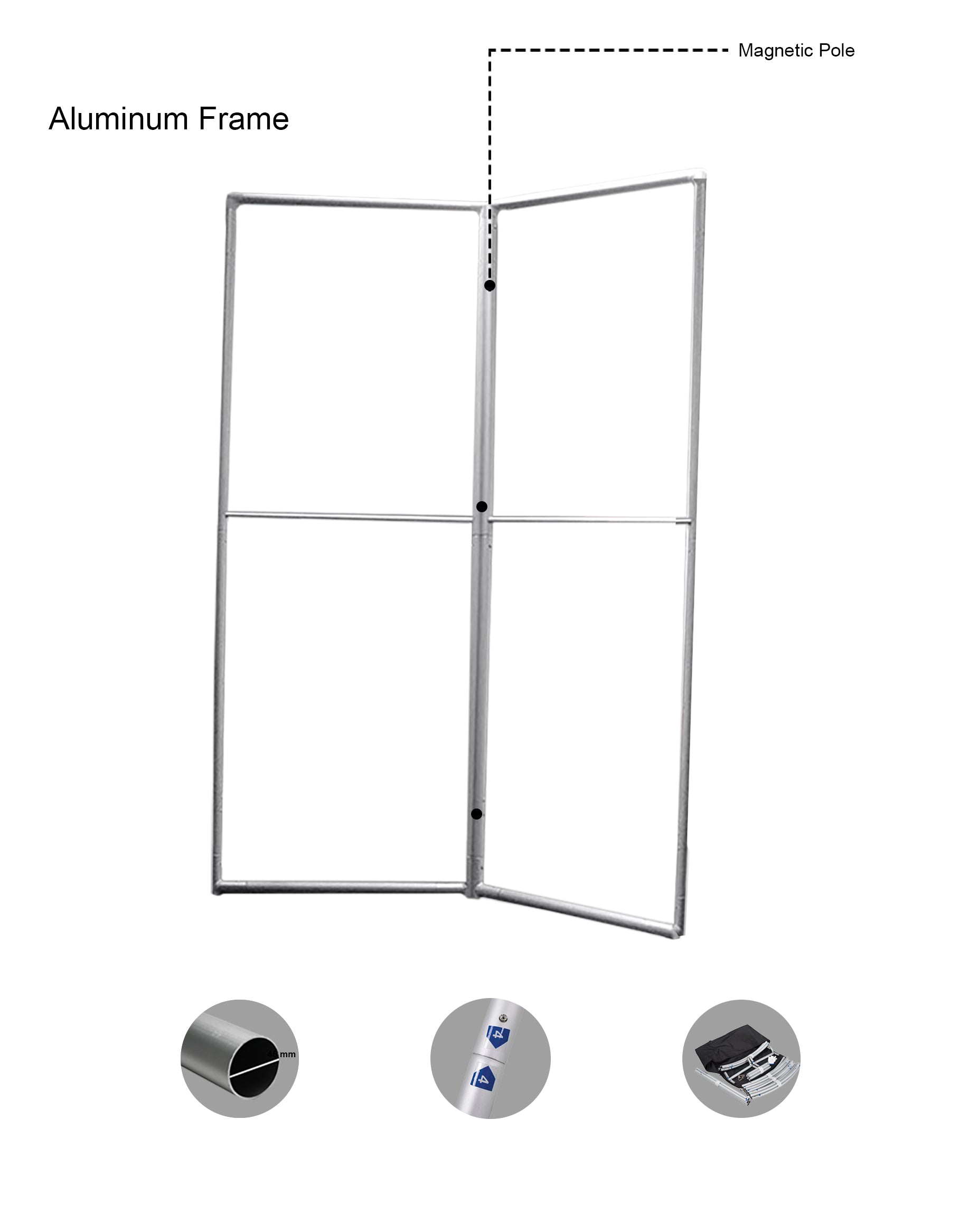 Magnetic Partition Displays - 2 Panel