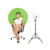 Portable Chair Green Screen Backdrop with 13inch Ring Light