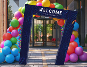 Stand Out Instantly with a 3D Slanted Arch Display Wall 🌟