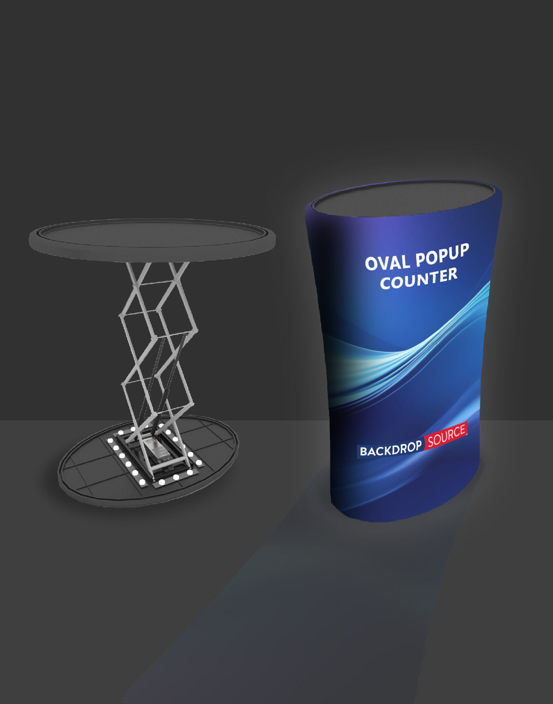 Backlit Oval Popup Counter