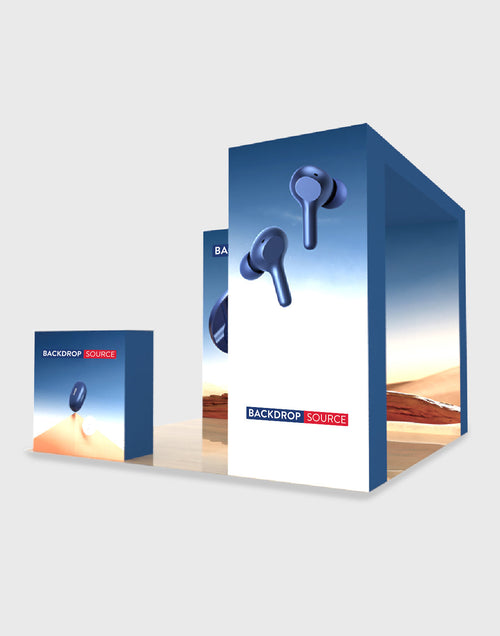 3x3m 3D Media Wall Booth Kit with L-Shape Corner & Counter