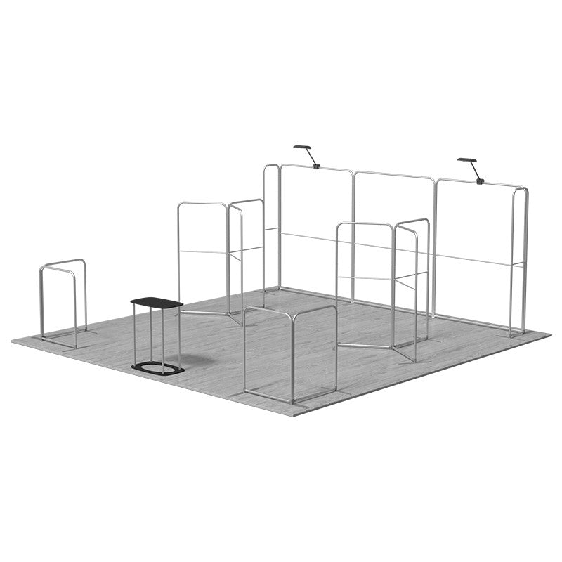 6x6m Magnetic Booth Kit with Y-Shape Walls & Reception Counter