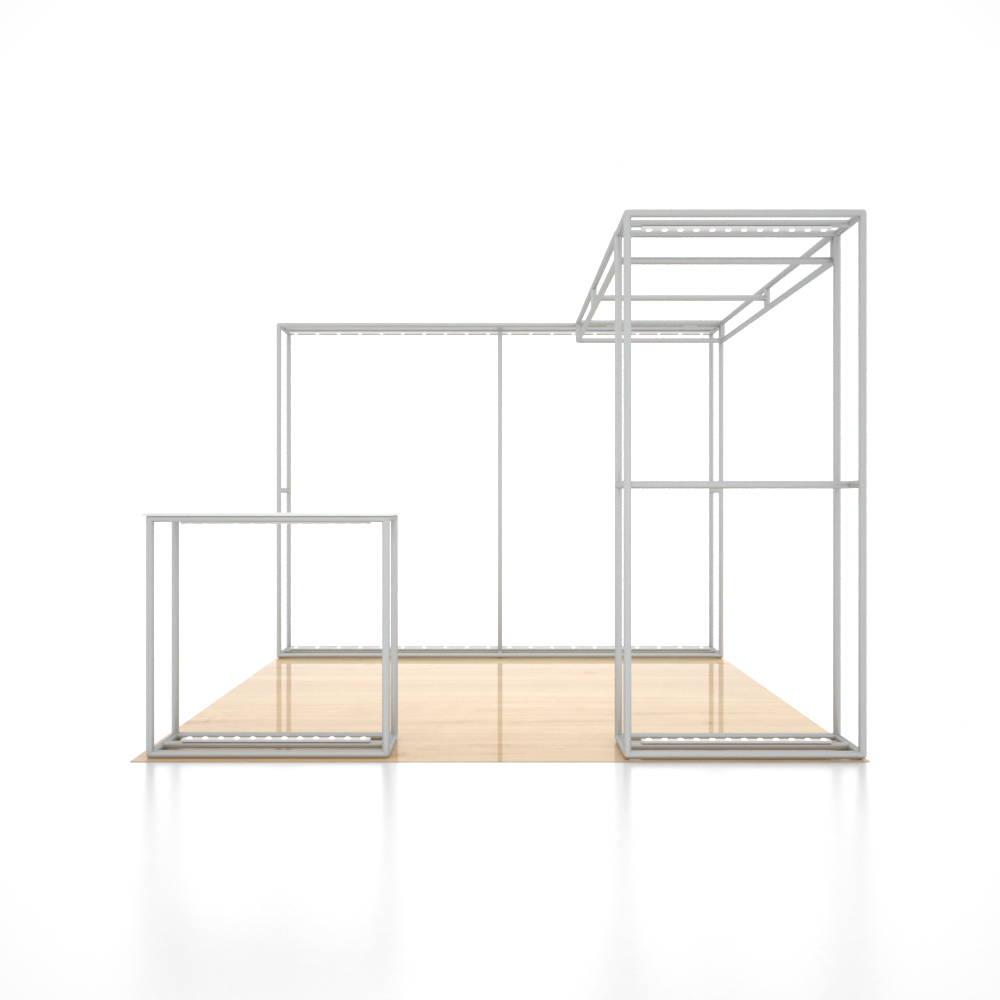 3x3m 3D Media Wall Booth Kit with L-Shape Corner & Counter