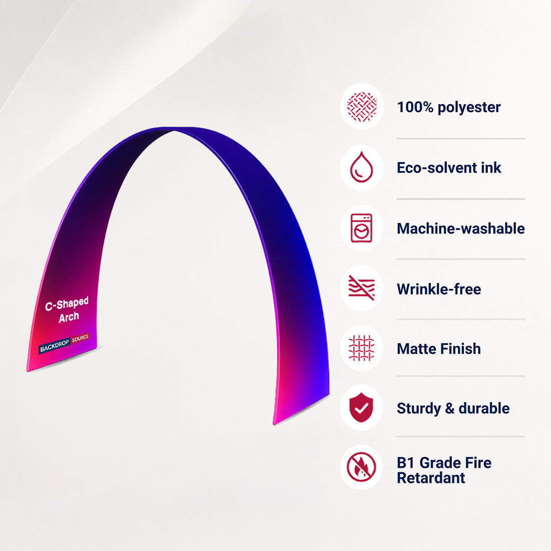 C Shape Tension Fabric Arch - 3m