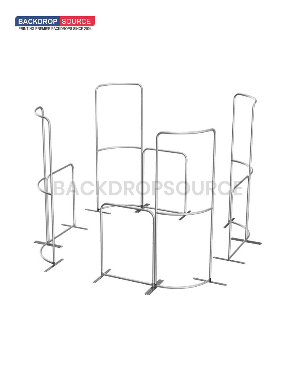 3x3m Magnetic Fabric Booth Wall with Curved & Straight Panels