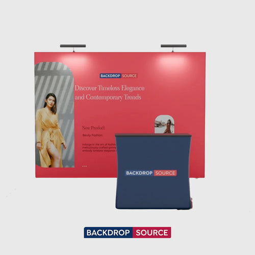 3m x 3m  Straight Popup Exhibit Pro 3-in-1 Display Kit with Illume Lights