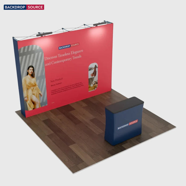 3m x 3m  Straight Popup Exhibit Pro 3-in-1 Display Kit with Illume Lights