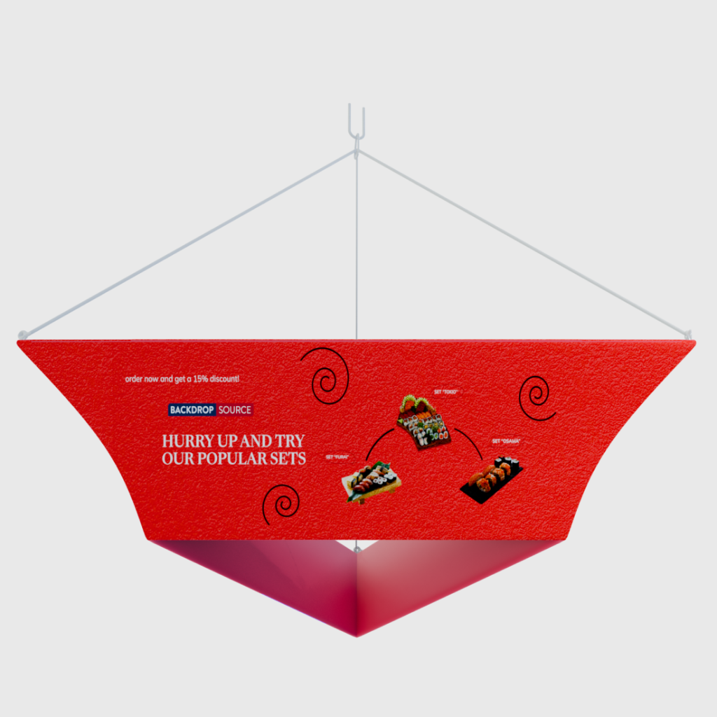 Rotographics Display Triangular Tapered Triangle Hanging Display – Backdropsource AU
