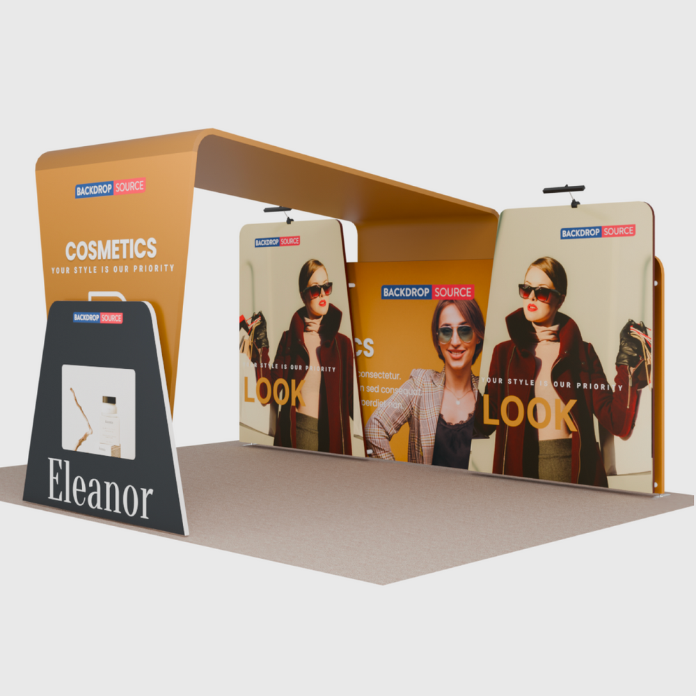 6x3m Booth Kit with 6m Backwall, Overlap Stands & Arch