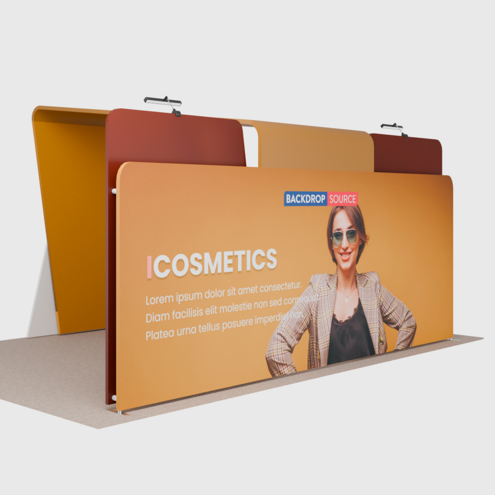 6x3m Booth Kit with 6m Backwall, Overlap Stands & Arch