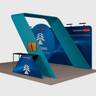 6x3m Booth Kit with 6m Backwall, Circular Display & TV Arch