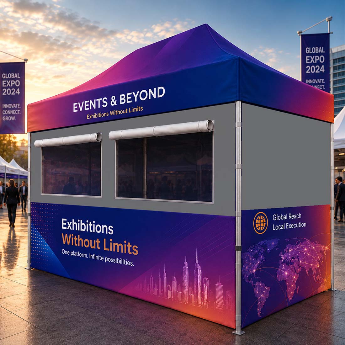 4.5m x 3m Fabric Food Booth Canopy Tent
