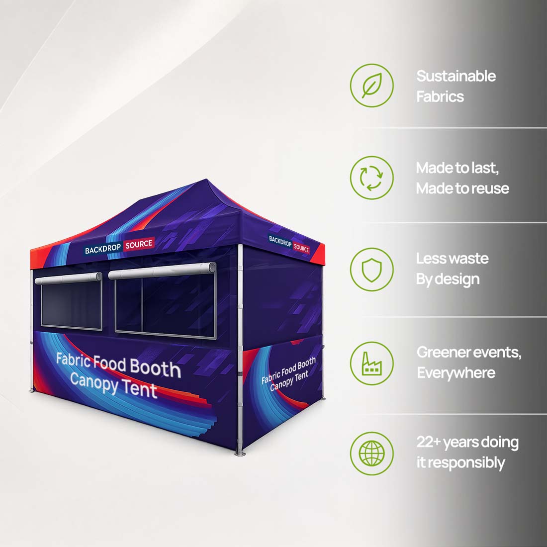 4.5m x 3m Fabric Food Booth Canopy Tent