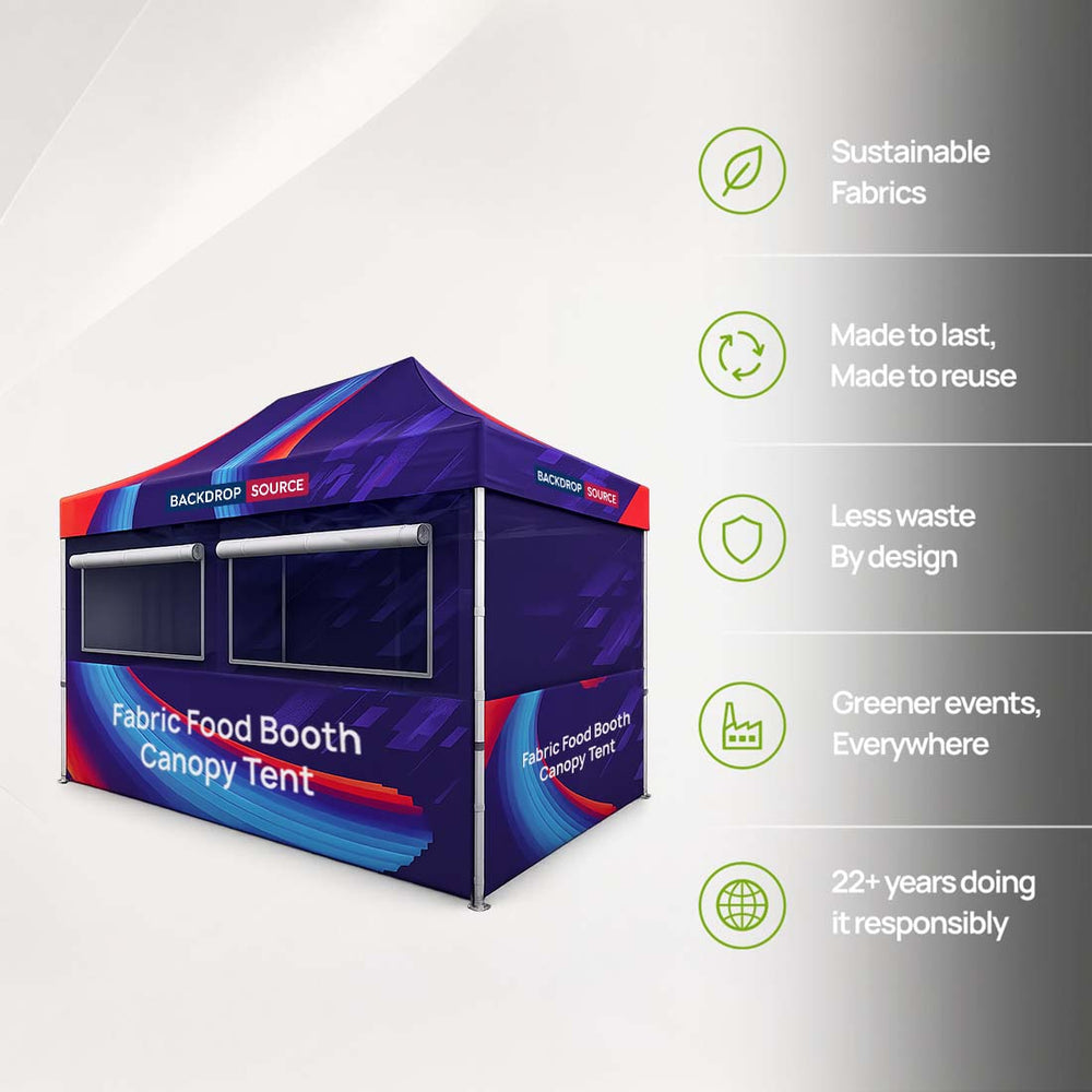 4.5m x 3m Fabric Food Booth Canopy Tent