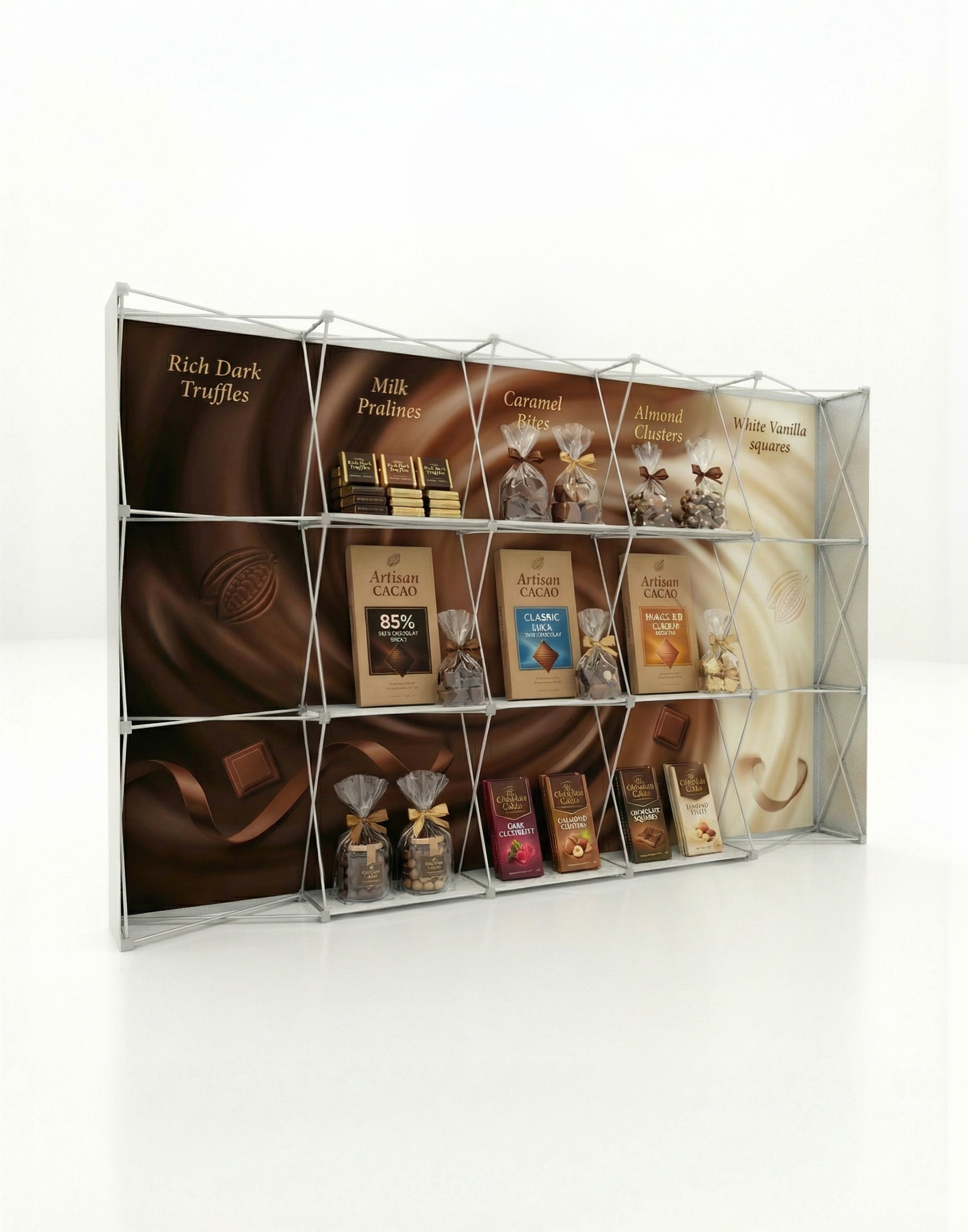 Portable Straight Pop-Up Wall with Shelves