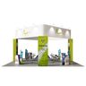 6x6m Island Booth with 3D Wall Boxes, 4 Counters & iPad Stands