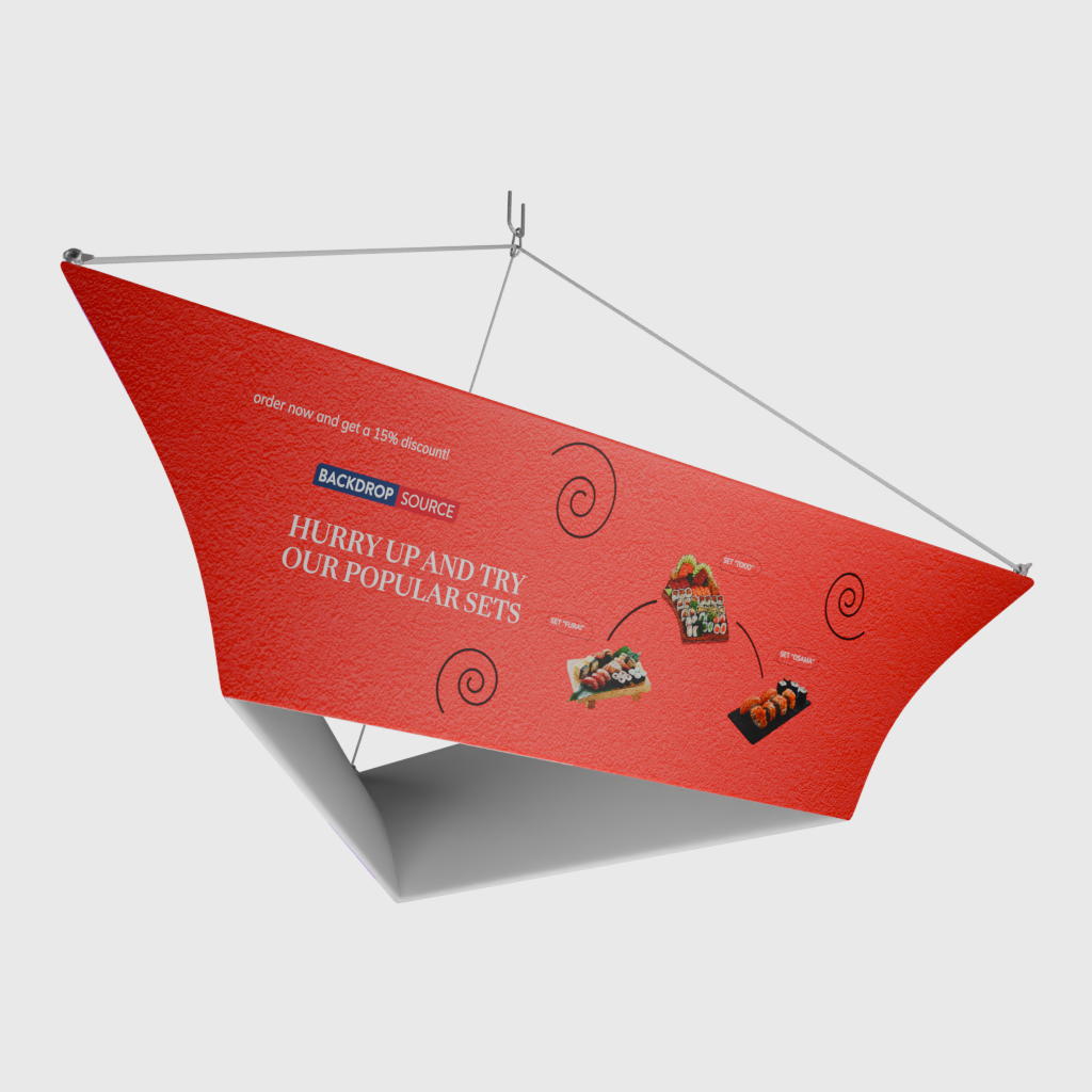 Tapered Triangle Hanging Display โ Backdropsource AU