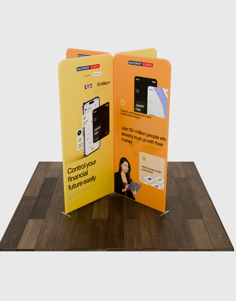 2x2m Magnetic Fabric Straight Backwall Display