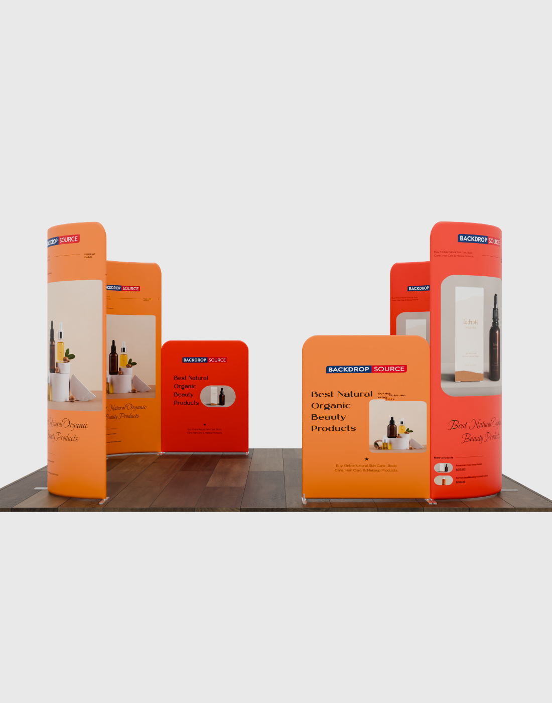 3x3m Magnetic Fabric Booth Wall with Curved & Straight Panels