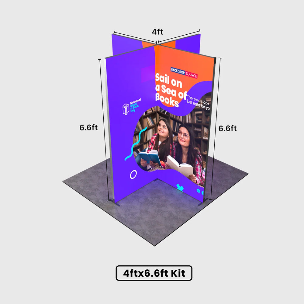 Folding SEG Display Tower with 4 Panels