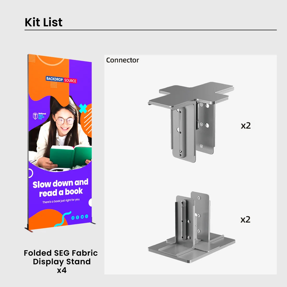 Folding SEG Display Tower with 4 Panels