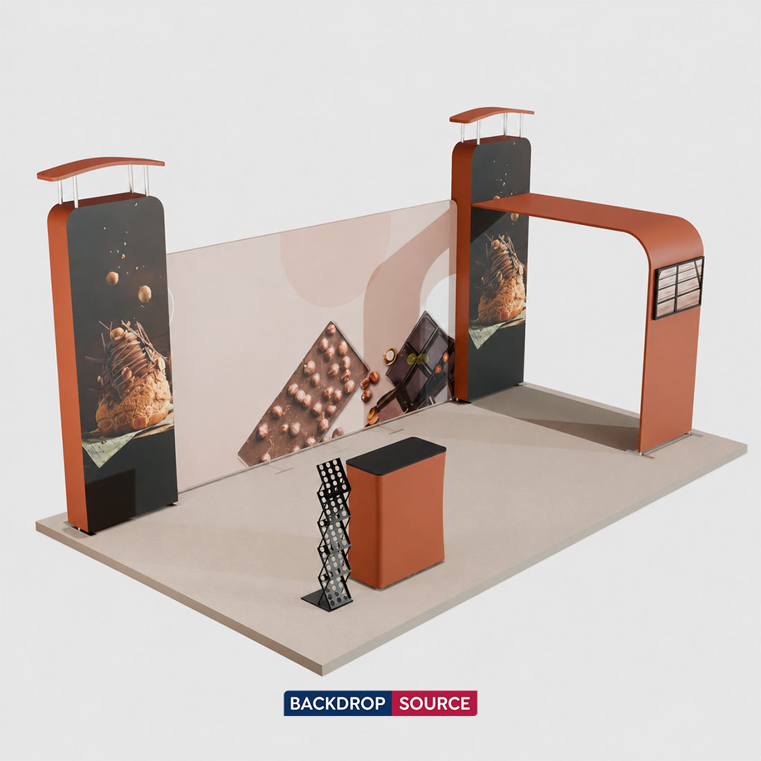 6m Straight Backdrop with 3D Wall & Arch Exhibition Kit