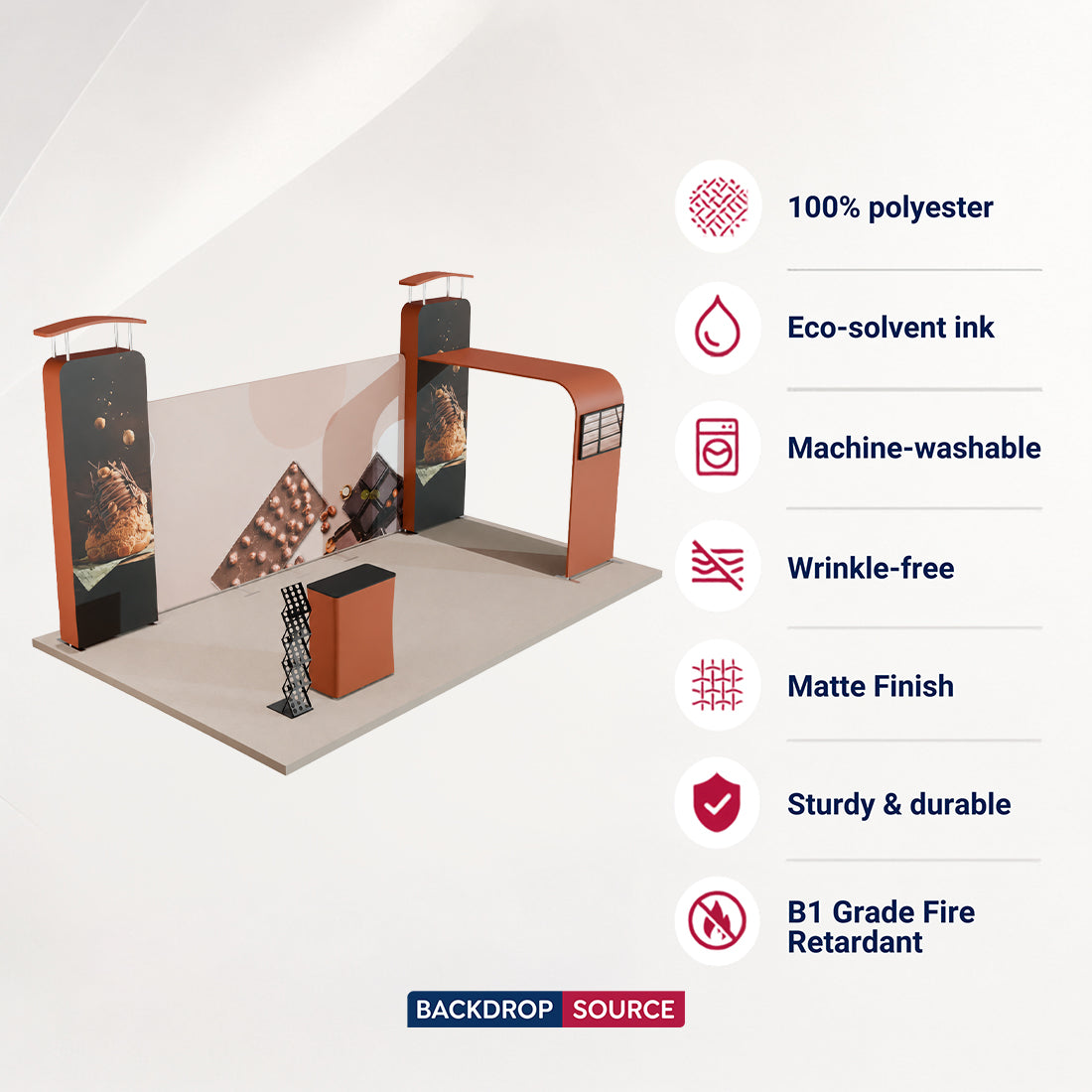 6m Straight Backdrop with 3D Wall & Arch Exhibition Kit