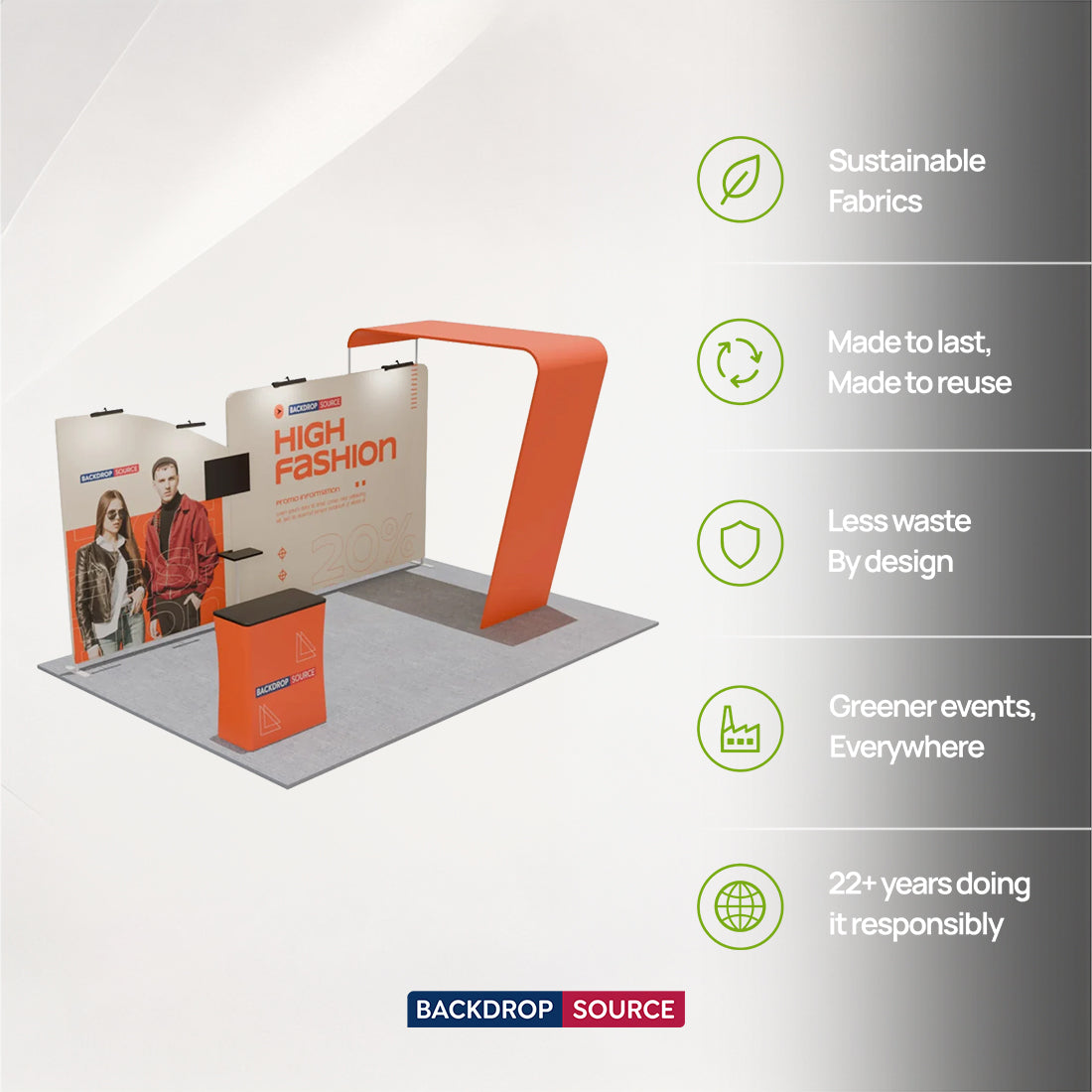 6x3m Straight Backdrop with Arch Exhibition Kit