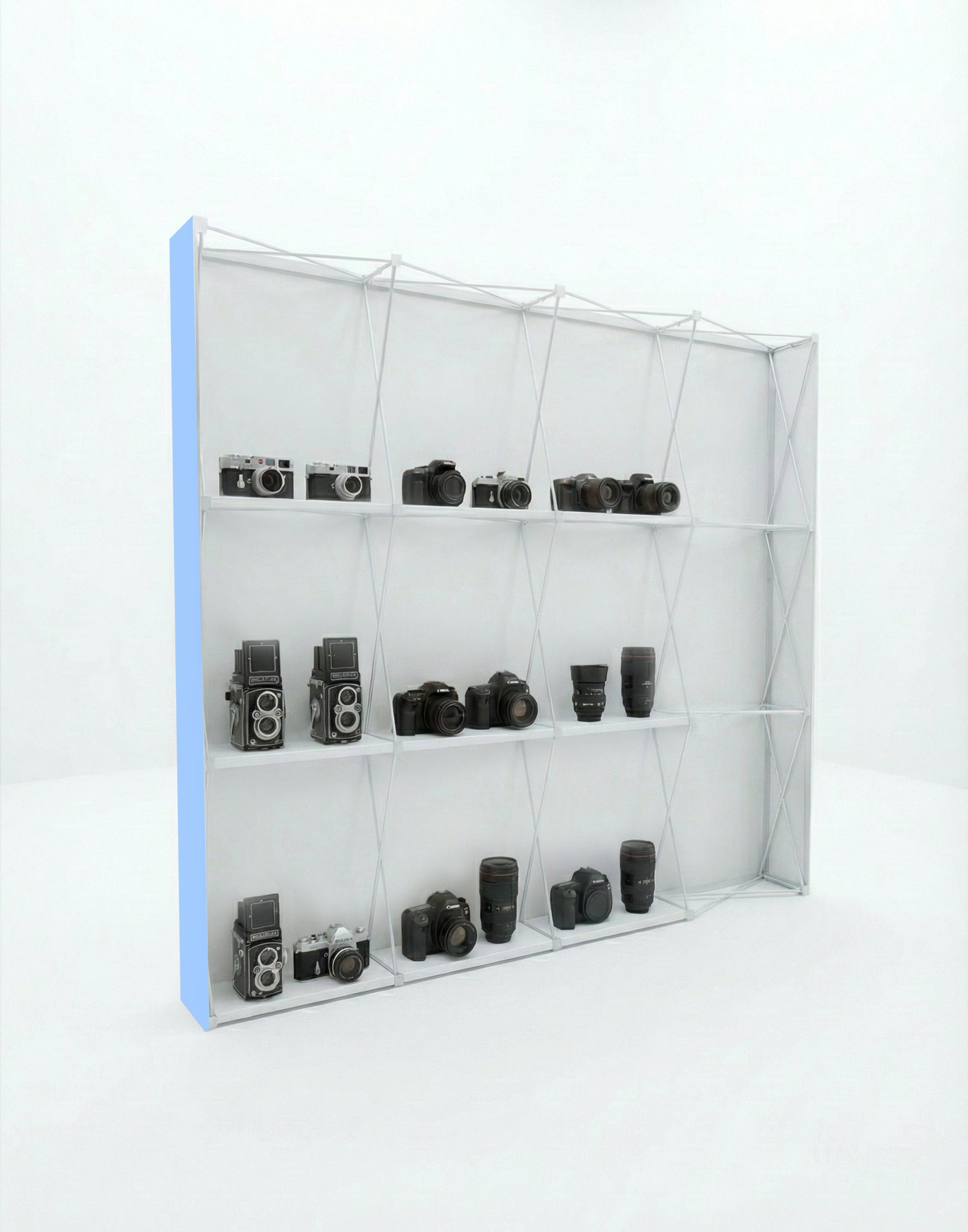 Portable Straight Pop-Up Wall with Shelves