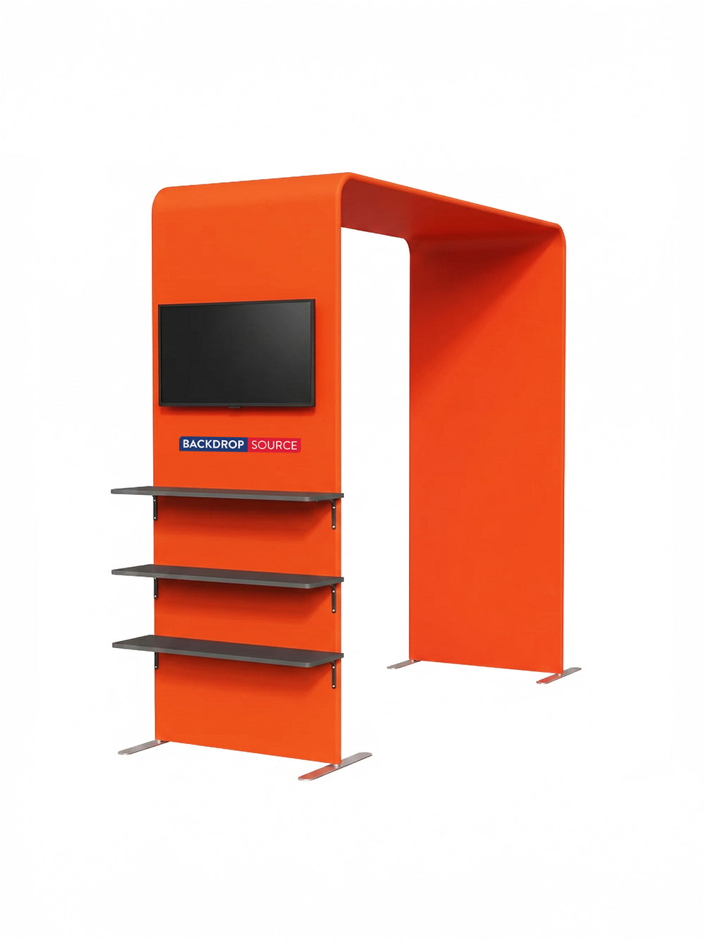 6x6m Booth Kit with 6m 3D Backdrop, TV Shelving & 4 Counters
