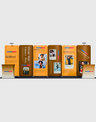 3x6m Magnetic Curved Wall Booth Kit with 2 Counters