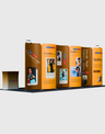3x6m Magnetic Curved Wall Booth Kit with 2 Counters