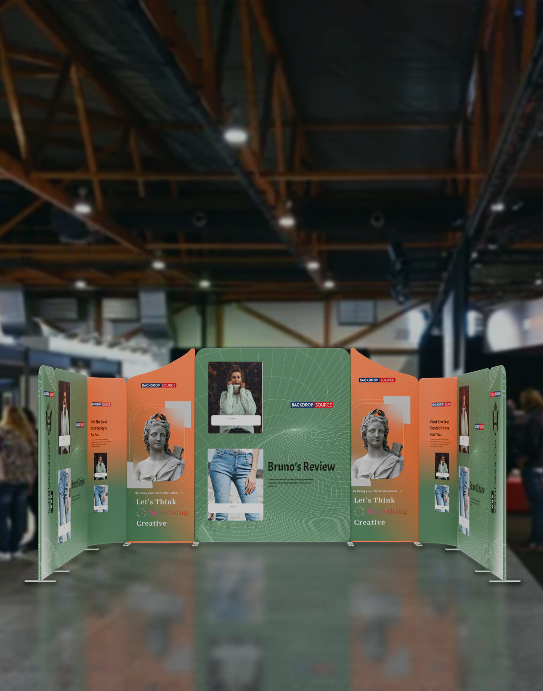 5x3m Magnetic Fabric Booth Wall with 9 Panels