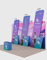 6x3m Booth Kit with 6m Backwall, Slanted Towers & Counter