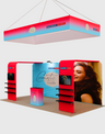 3x6m Booth Kit with 2 L-Shape TV Towers & Hanging Banner