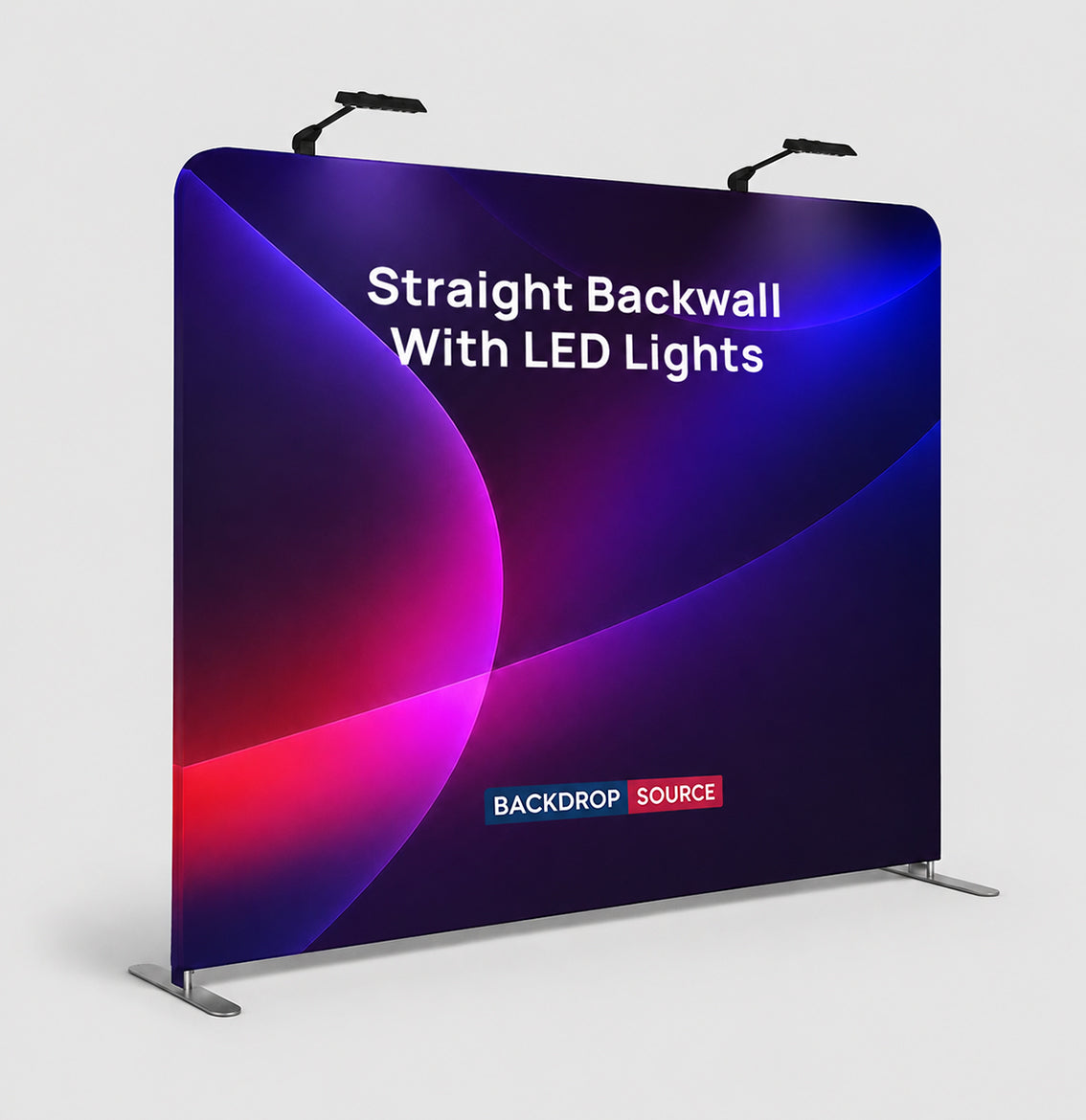 Premium Straight Fabric Wall with LED Spotlights