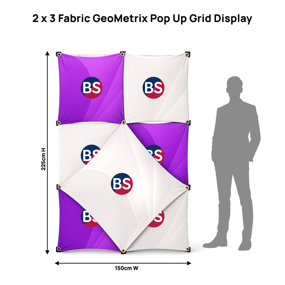 2 x 3 Fabric GeoMetrix Pop Up Grid Display