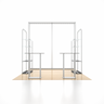 3x3m 3D Media Wall Booth Kit with Acrylic Shelves & 4 Counters