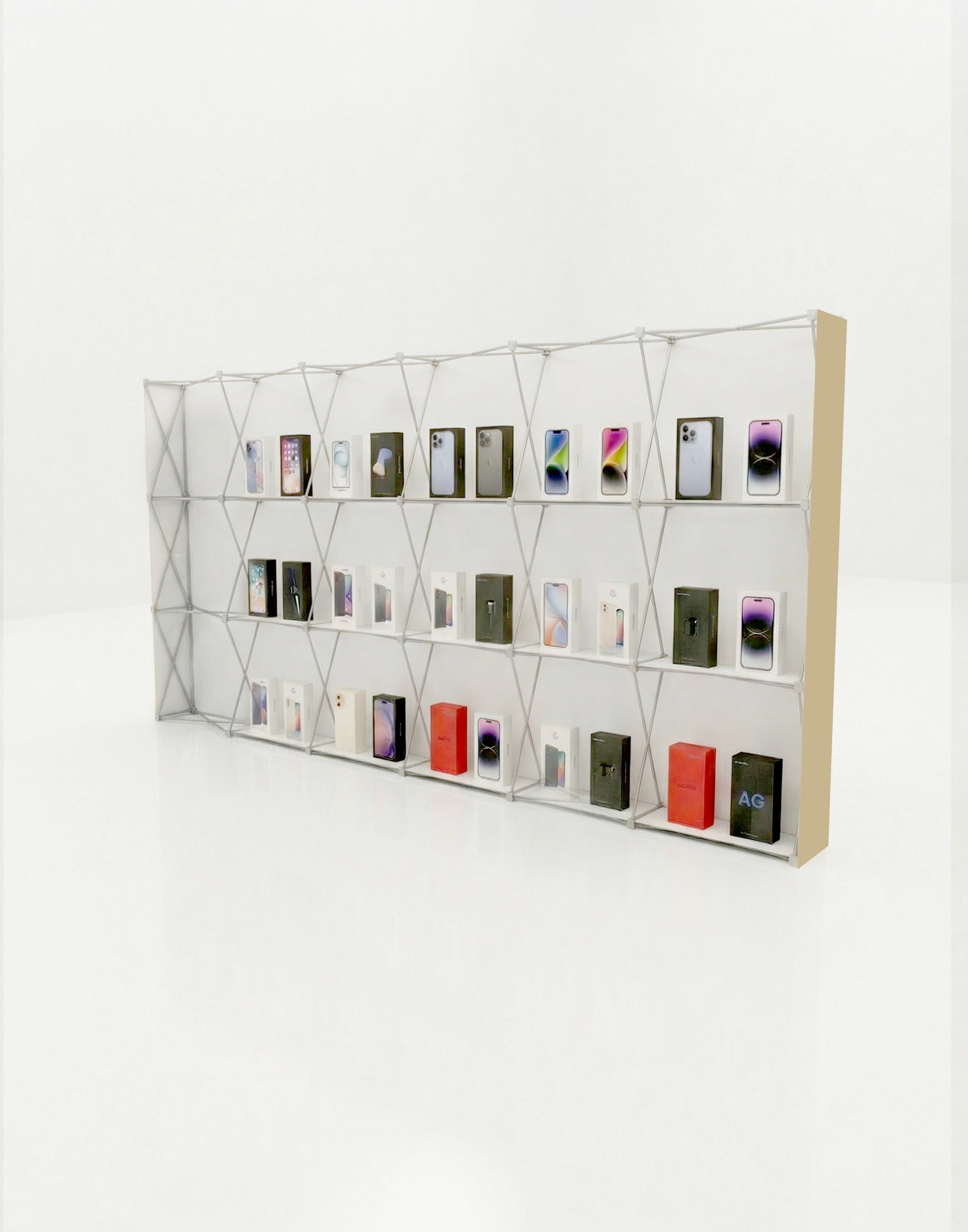 Portable Straight Pop-Up Wall with Shelves