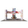 6x6m Booth Kit with 3D Wall Boxes, Curved Panels & Counter