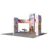 6x6m Booth Kit with 3D Wall Boxes, Curved Panels & Counter