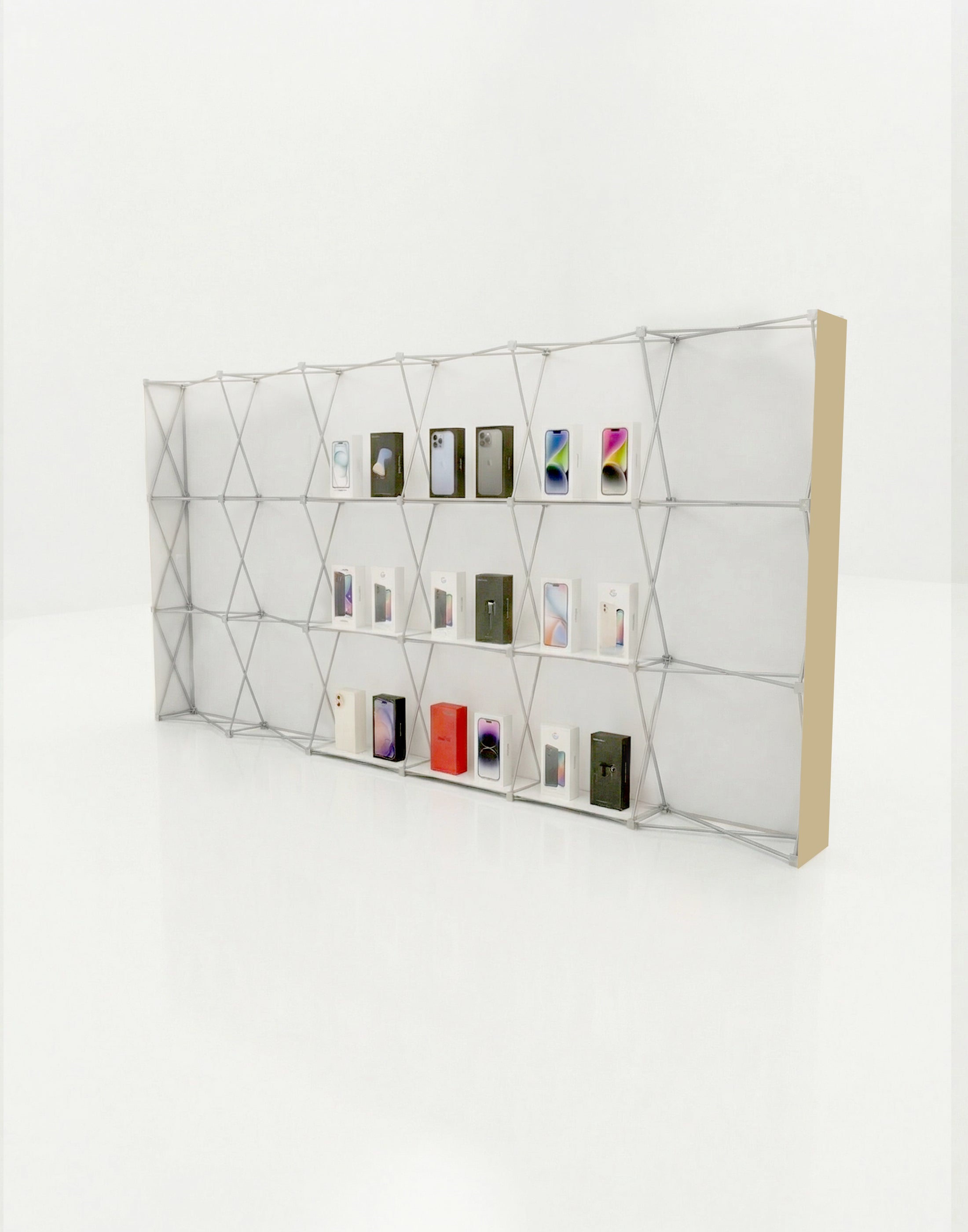 Portable Straight Pop-Up Wall with Shelves