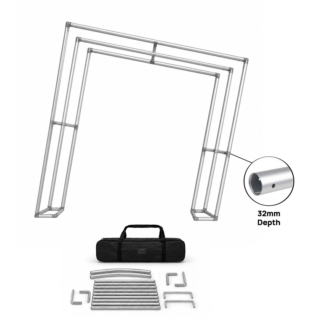 3D Fabric Slanted Arch Display Wall