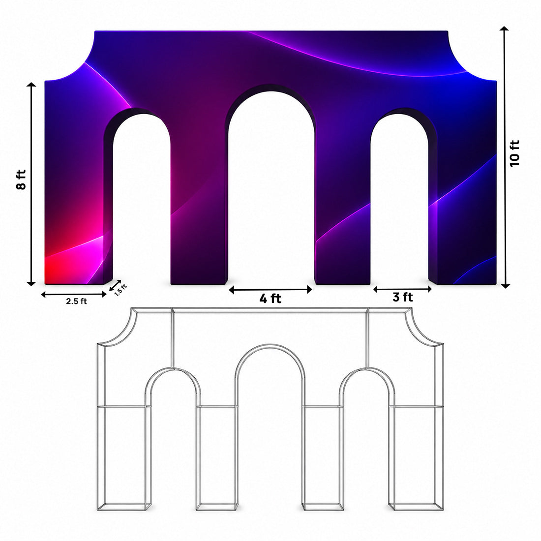 3D Fabric Triumphal Arch Backdrop