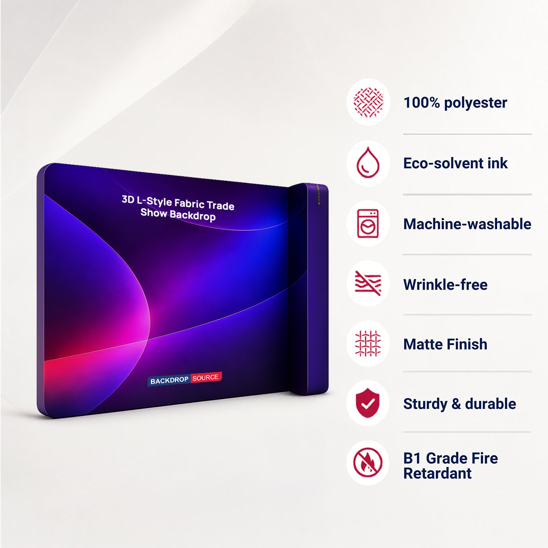 3D L-Style Trade Show Backdrop