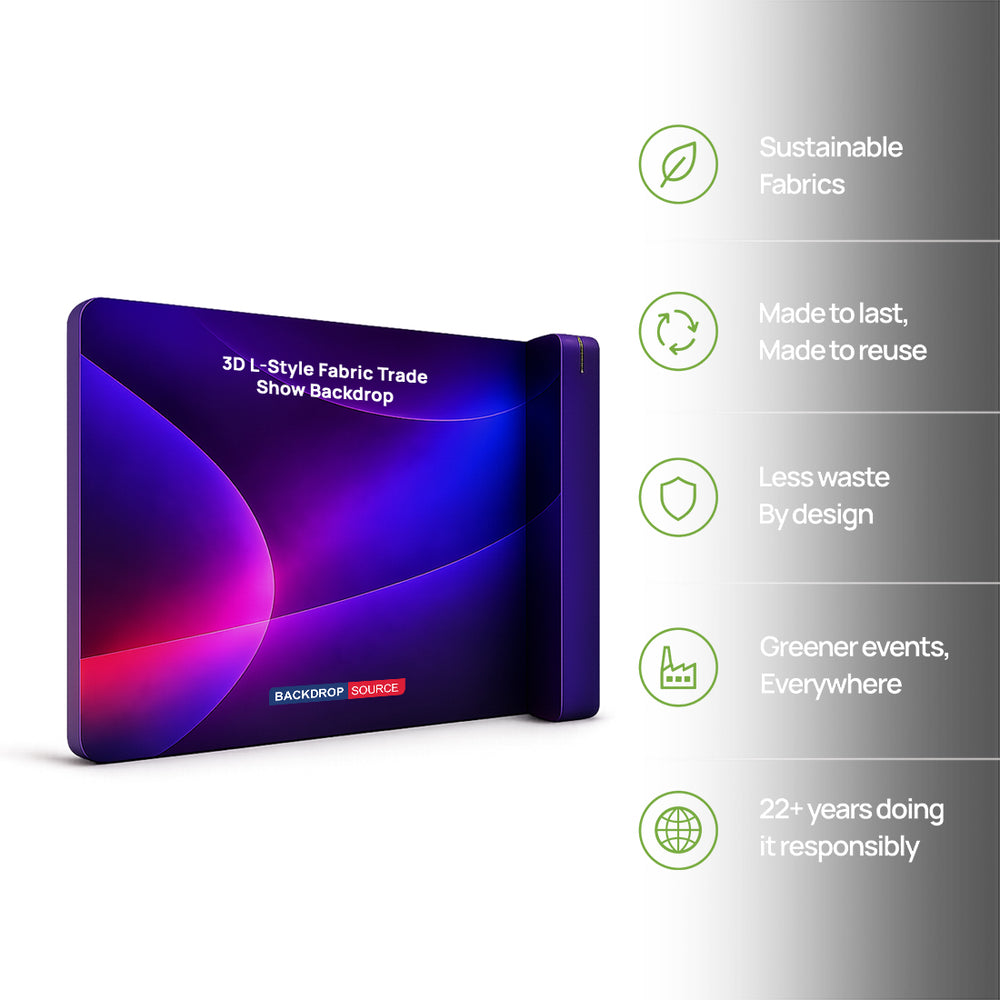 3D L-Style Trade Show Backdrop