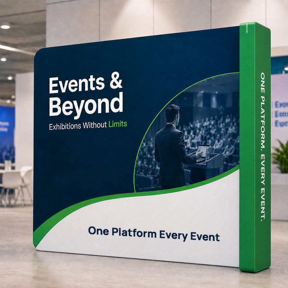 3D L-Style Trade Show Backdrop