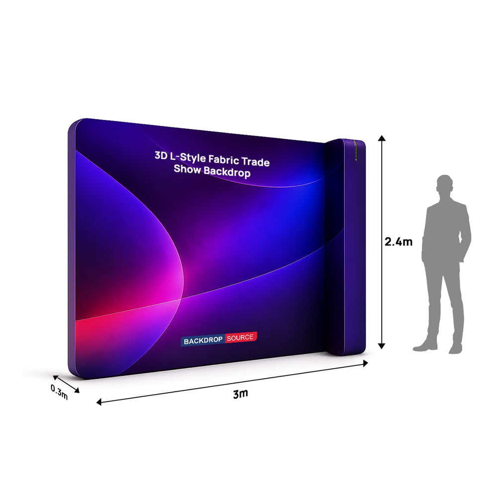 3D L-Style Trade Show Backdrop