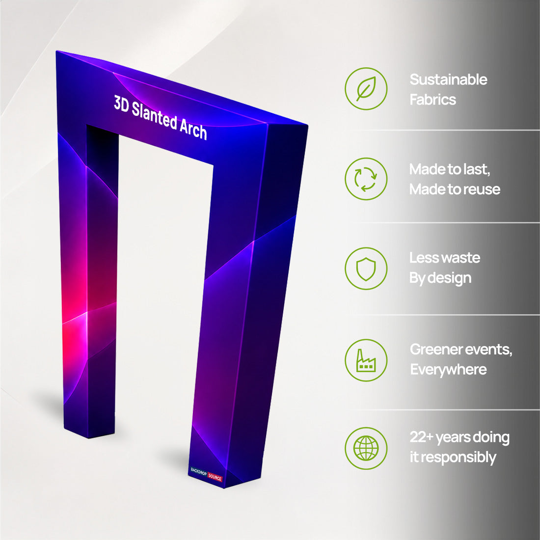 3D Fabric Slanted Arch Display Wall